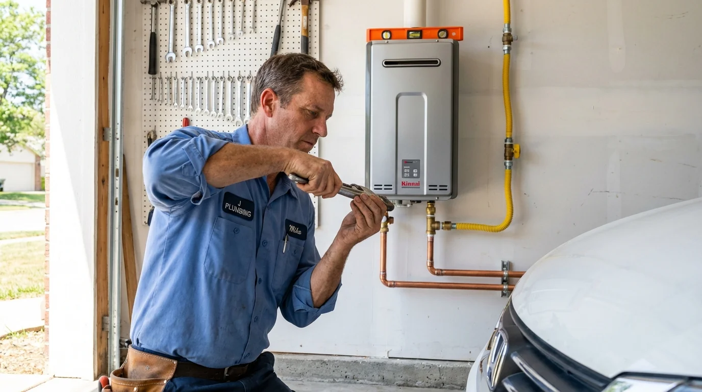 Tankless water heater installation by a Johns Plumbing LLC plumber in Wrens